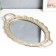 Standing interior polystone with a mirror "spikelet" gold 45x26.5x3.5 cm
