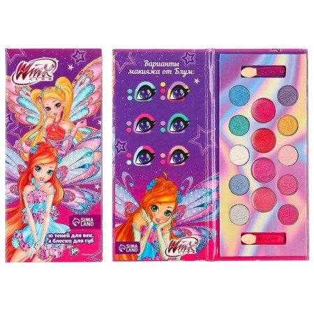 A set of cosmetics, shadows 10 colors, shine 4 colors "Stella and Bloom", Winx-1
