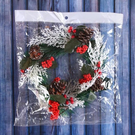 New Year's wreath D-16 cm "Winter magic" twigs and cones-2