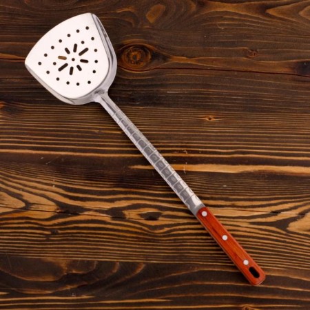 Shumovka-Lopatka for cauldron Uzbek 45cm, width 14cm, with a wooden handle