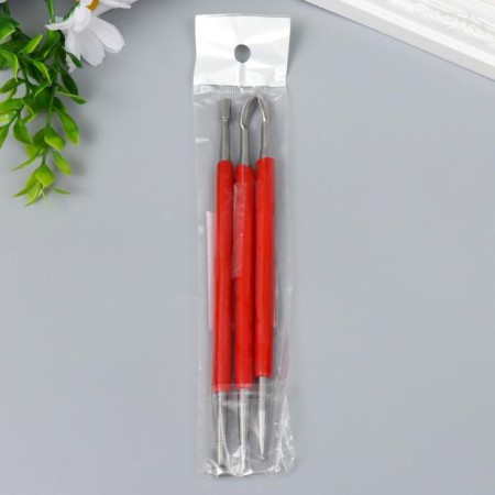 Tools for modeling and adding a set 3 pcs metal, plastic 16 cm 17x7.5 cm-5