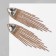 Hanging earrings with grace rhinestones large triangle, white color in gold, 11 cm
