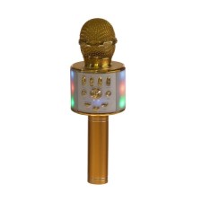 Microphone for karaoke Luazon LZZ-70, WS-868L, 5 W, 1800 mAh, Voice Corr, backlight, golden