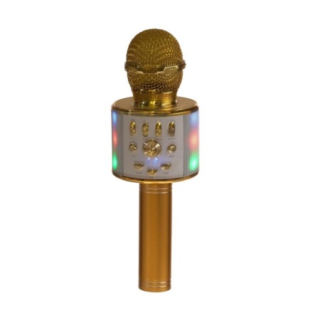 Microphone for karaoke Luazon LZZ-70, WS-868L, 5 W, 1800 mAh, Voice Corr, backlight, golden