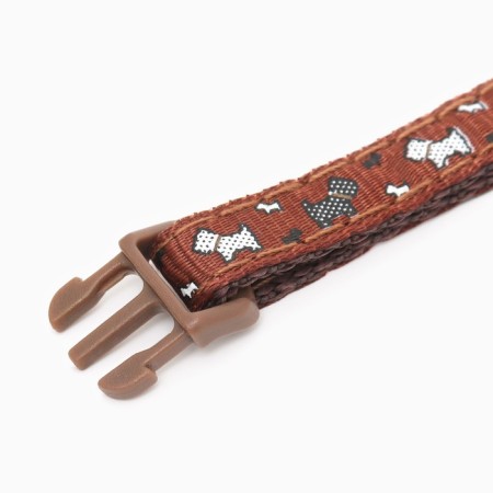 Collar "dog" with a bell, 30 x 1 cm, nylon, brown-4