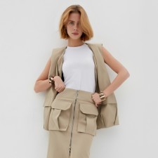 Women's vest at the Minaku: Safari beige color, river 46