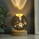Souvenir glass backlight "Cosmonaut and planet" D = 8 cm stand wood, USB 8x8x9.5 cm