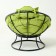 Armchair "Papasan" mini, with a green pillow, 81x68x77cm, mix