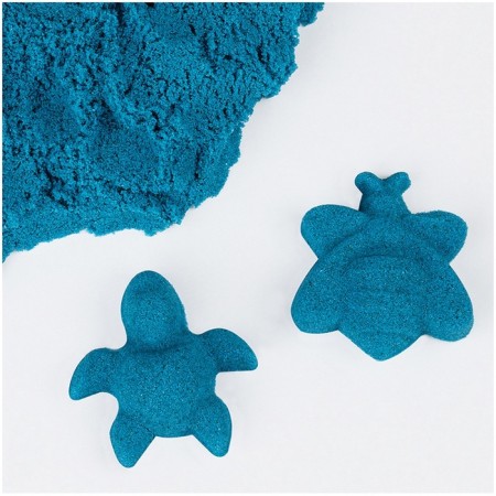 Sand for modeling "Magic sand", blue, 500 g, 2 forms.-6