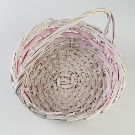 A set of wicker baskets, D44x15/40 cm, D35x13/35 cm, 30x11/30 cm, 3 pcs, pink, willow-3