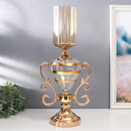 Summary metal, glass per 1 candle "Extraordinary Cup" Gold 55x14x23 cm-4