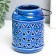 Ceramics candlestick for 1 candle "Lantern. Rombs" Blue 9x9x12 cm