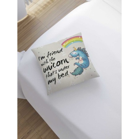 Decorative pillowcase "Unicorn over the bed", on a zipper, size 45x45 cm-1