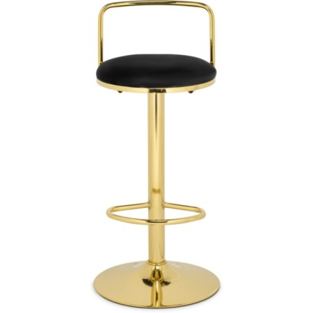 Barrier stool Lusia metal/velor, gold/black 38x40x84 cm-1