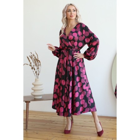 Female dress, size 46, black-pink color-7