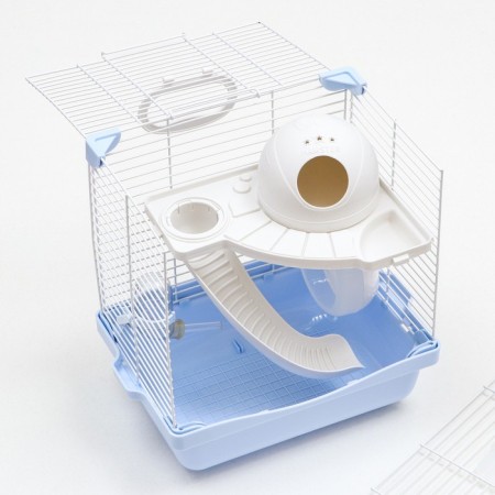 The cage for rodents is equipped, 27 x 19 x 28 cm, blue-3