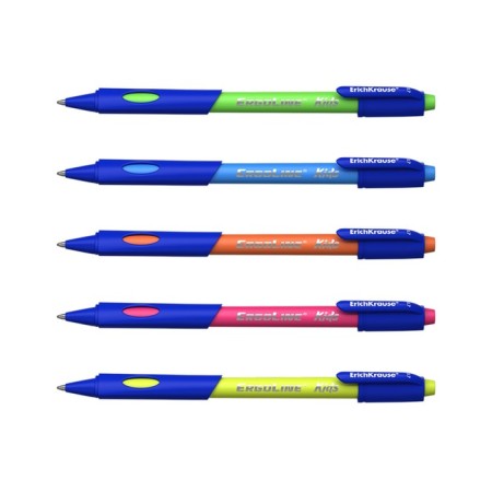 Ballic Handle Erichkrause Ergoline Kids Ultra Glide, first-grader, ergonomic holder, Soft-Touch building, node 0.7 mm, blue ink, mix