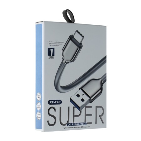 Lightning cable - USB, 6 A, PVC braid, 1 meter, black-3