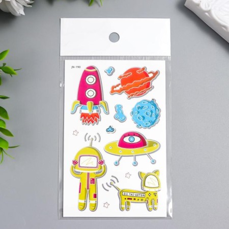 Tattoo on the body color phosphorus "Space Life" mix 12x7.5 cm-3