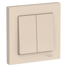 Switch SE AtlasDesign, 10 A, 2 keys, IP20, hidden, beige, Atn000252