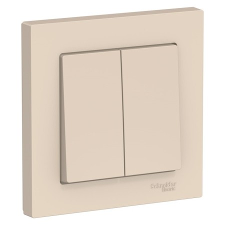 Switch SE AtlasDesign, 10 A, 2 keys, IP20, hidden, beige, Atn000252