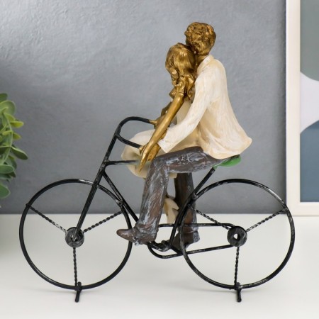 Souvenir Polystone Romance "Lovers - Bicycle Walk" 26.5x12.5x26 cm-3