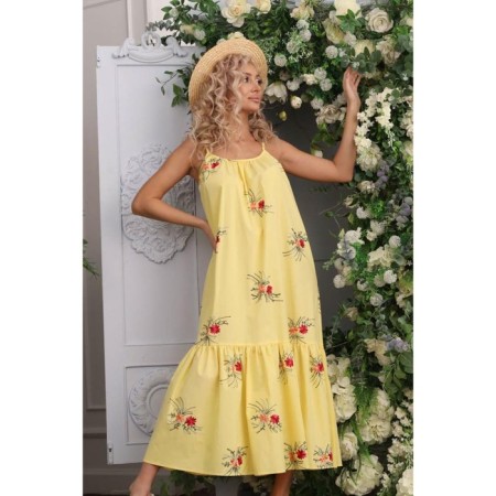 Women's dress, size 48, yellow color-3