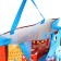 Household bag without fastening, blue/multi -colored color