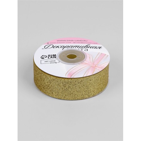 Decorative tape "Squeezes", 25 mm × 9.1 ± 0.5 m, gold color-2
