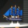 Souvenir small "Stratford" souvenir ship, sides blue with a white strip, blue sails, 4 × 16.5 × 16 cm
