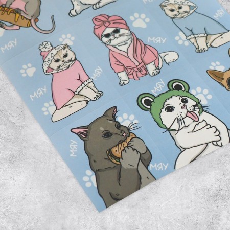 Paper "cats" stickers, with coloring on the back, 11 × 15.5 cm-1