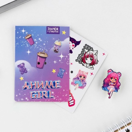 ANime Girl stickers icon, 6.5 x 9 cm-1