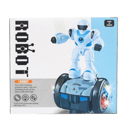 The robot is "patrol", light and sound effects, works from batteries, mixtures-5