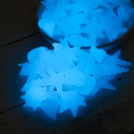 Decorative figures for the aquarium, luminous, "sea inhabitants", 3 - 5 cm, 500 g, blue 986438-1