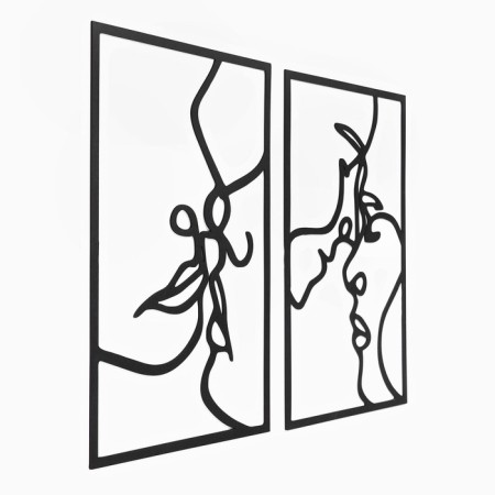 Decoration wall -mounted for the interior, a panel on a wall of wood "kiss", 2 modules-4