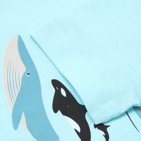 T-shirt for the boy "Whales", blue color, height 134-140 cm-2