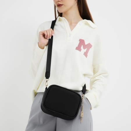 Women's bag of artificial leather "Black", 19x14x6 cm.-9