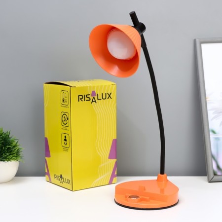 Parasol table lamp LED, from USB/AKB 6 W, Sensor 3000-6000 Orange 14x10x37 cm Risalux 100-12