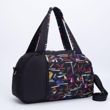 Sports bag with lightning, external pocket, black color