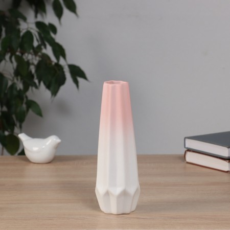 VAZA Ceramics Table "Heidi" City, 20.5x6.5 cm, white-pink