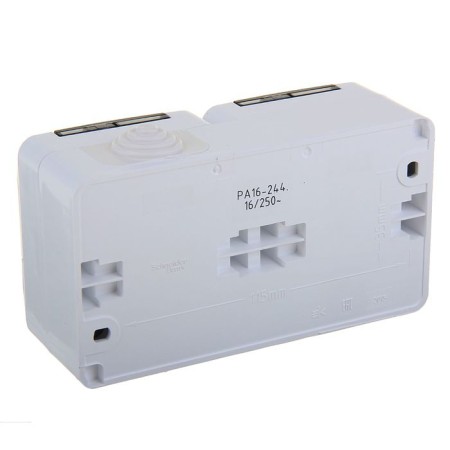 Sketch "Study" Sche PA16-244B, 16 A, double, external, with salary, IP44, white color-2