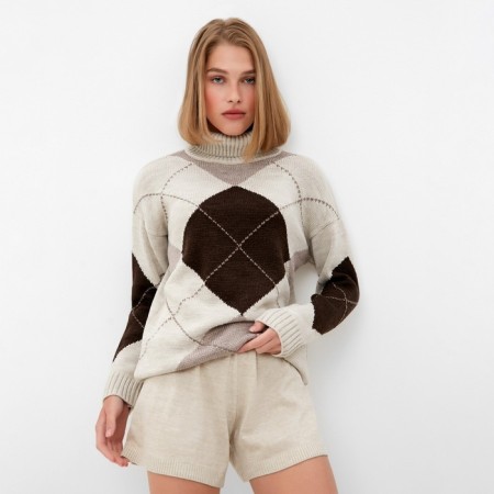 Jumper female minku: casual collection beige color, rr 42-44-5