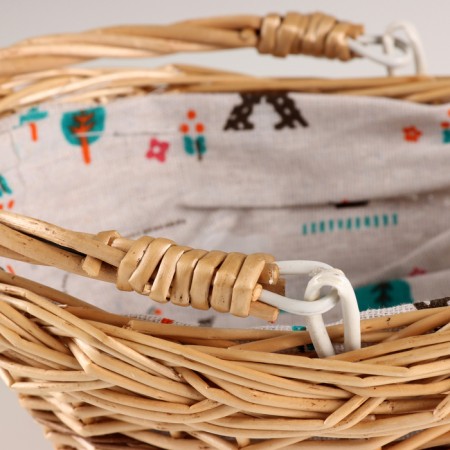 Basket with folding handles, 25x17x8/10 cm, vine-3