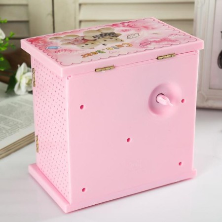 Musical box "Pink cabinet with surprises" 18x18x12 cm-5