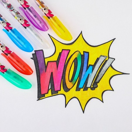 A set of gel pens with sparkles, 6 colors, unicorn, Minnie Mouse-2