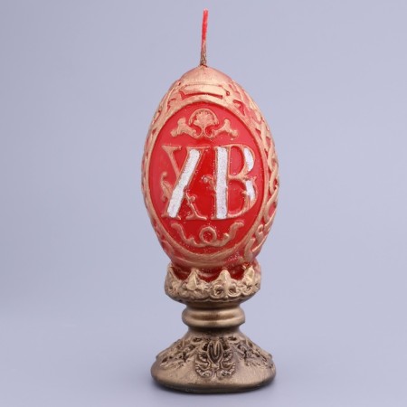 Decorative candle "Easter egg carved"-1