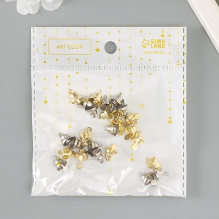 Set of decor for creativity Metal "Bells-mini gold/silver" d = 0.8 cm set 25 pcs-5