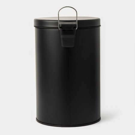 Garbage bucket with pedal Stolz Stölz, 12 l, stainless steel, black color-3