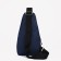 Male sling bag from textiles, headphone opening, blue color