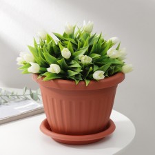 Pot for flowers with the Sylver Eco Podon, 1.9 l, D = 18 cm, Terracotta color